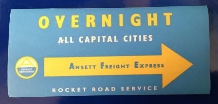 ANSETT FREIGHT EXPRESS: "Overnight Sticker" (image for) ANSETT FREIGHT EXPRESS: "Overnight Sticker"