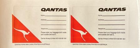 (image for) BAGGAGE LABELS: "Stickers x 2"