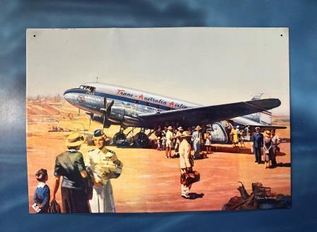METAL SIGN: "Scene - DC3 In Outback Australia 1965" (image for) METAL SIGN: "Scene - DC3 In Outback Australia 1965"