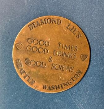 VINTAGE BRASS TOKEN: "Diamond Lil's" (image for) VINTAGE BRASS TOKEN: "Diamond Lil's"