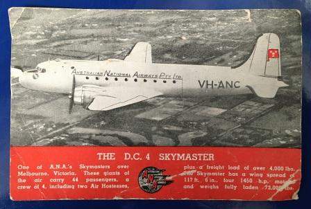 (image for) ANA POSTCARD: "The D.C. 4 Skymaster" - Click Image to Close