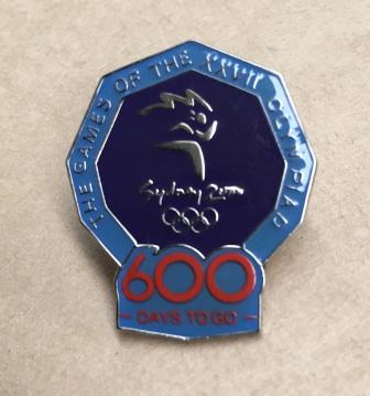 SOCOG COUNTDOWN PIN: "600 Days To Go" (image for) SOCOG COUNTDOWN PIN: "600 Days To Go"