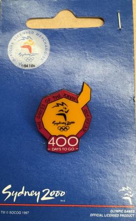 SOCOG COUNTDOWN PIN: "400 Days To Go" (image for) SOCOG COUNTDOWN PIN: "400 Days To Go"
