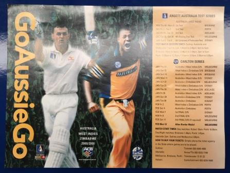 (image for) BROCHURE: "Ansett Australia Test Series 2000 - 2001" - Click Image to Close