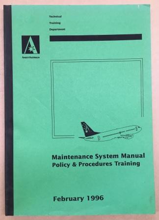 (image for) MAINTENANCE SYSTEM MANUAL: "Policy & Procedures Training"