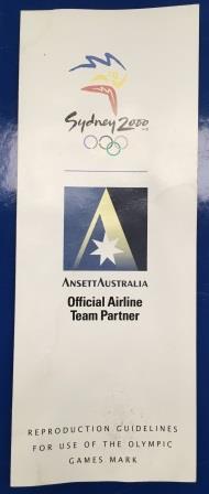 (image for) BROCHURE: "Ansett Australia / Sydney 2000 Olympic Games Logo" - Click Image to Close