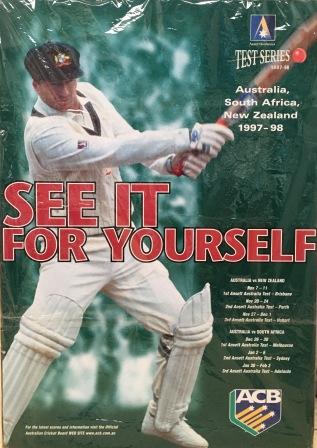 POSTER - TEST CRICKET SERIES 1997-98