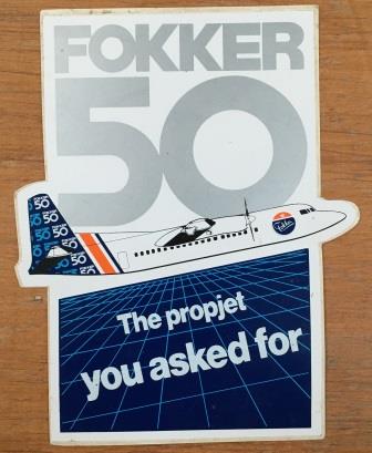 FOKKER: "Fokker 50 Sticker"