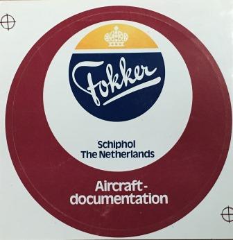 FOKKER: "Aircraft - documentation Sticker"