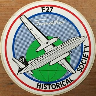 FOKKER: "F27 Historical Society Sticker"