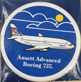 (image for) STICKER: "Ansett. Advanced Boeing 737 - Click Image to Close