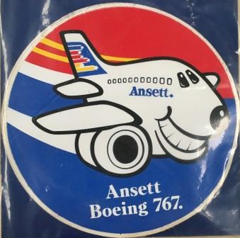 (image for) STICKER: "Ansett. Boeing 767"