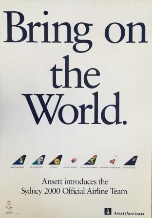 (image for) SYDNEY 2000 OLYMPIC POSTER - "Bring on the World" - Click Image to Close