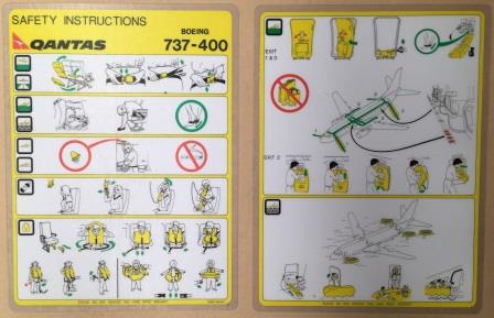 (image for) BOEING 737-400 SAFETY CARD - Click Image to Close