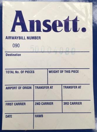 (image for) ANSETT INTERNATIONAL AIR FREIGHT: "Consignment Sticker" - Click Image to Close