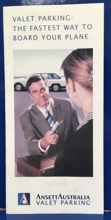 BROCHURE: "Ansett Valet Parking" (image for) BROCHURE: "Ansett Valet Parking"