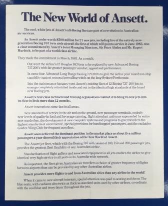 BROCHURE: "The New World of Ansett." (image for) BROCHURE: "The New World of Ansett."