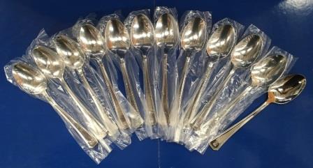 (image for) ANSETT AUSTRALIA FIRST CLASS DESSERT SPOONS (Set of 12) - Click Image to Close