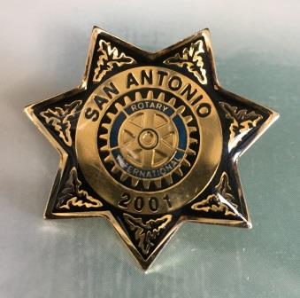 (image for) LAPEL BADGE: "San Antonio Rotary International 2001" - Click Image to Close