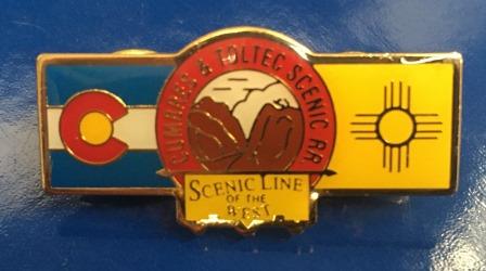 (image for) LAPEL BADGE: "Cumbres & Toltec Scenic Railroad" - Click Image to Close