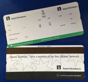 (image for) BOARDING PASS: "Ansett Australia / Sydney Olympics Logo - Click Image to Close