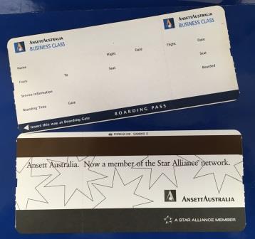 (image for) BOARDING PASS: "Ansett Australia Business Class" - Click Image to Close