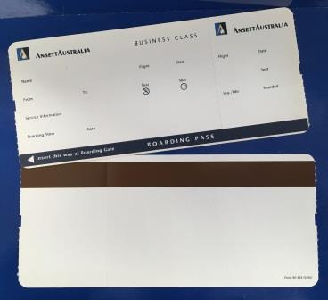 (image for) BOARDING PASS: "Ansett Australia Business Class"