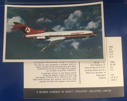 (image for) POSTCARD: "BOEING 727-100" - Click Image to Close