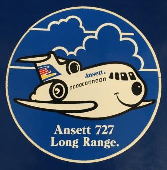 (image for) STICKER: "Ansett. 727 Long Range - Click Image to Close