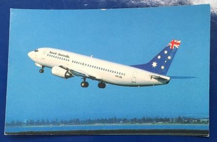 (image for) POSTCARD: "Ansett Australia. B737-377" - Click Image to Close