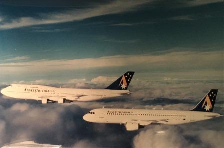 (image for) PHOTOGRAPHIC PRINT: "B747-300 & A320-211"