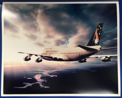 (image for) PHOTOGRAPHIC PRINT: "BOEING 747-300 Flying Into The Sunset"