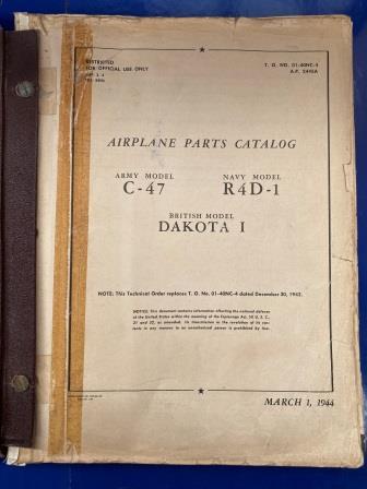 (image for) MANUAL: "Douglas DC-3 (C-47) Airline Parts Catalog"