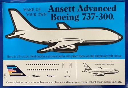 (image for) STICKER: "Ansett. Advanced Boeing 737-300" - Click Image to Close