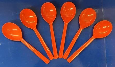 (image for) ORANGE PLASTIC CUTLERY - 1 Set of 6 pieces