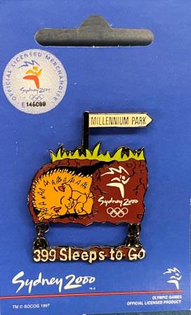 (image for) SOCOG COUNTDOWN PIN: "399 Sleeps To Go"