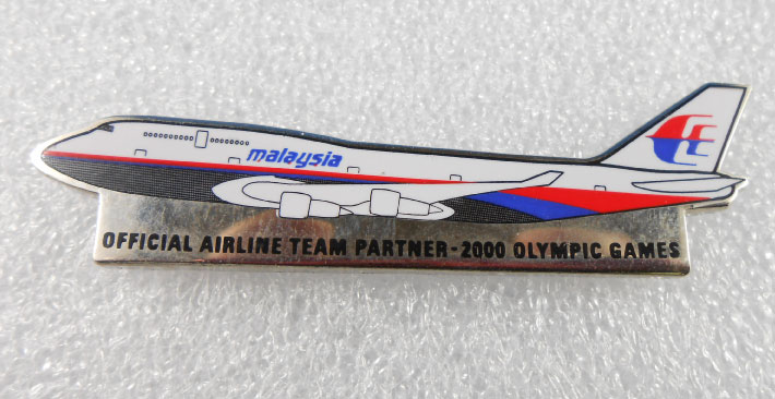 (image for) SYDNEY 2000 OFFICAL AIRLINE TEAM PIN - MALAYSIA - Click Image to Close