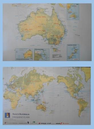 (image for) ANSETT AUSTRALIA FREQUENT FLYER ROUTE MAP - Click Image to Close