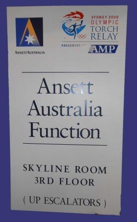 (image for) ANSETT AUSTRALIA SYDNEY 2000 OLYMPIC SIGN - Click Image to Close