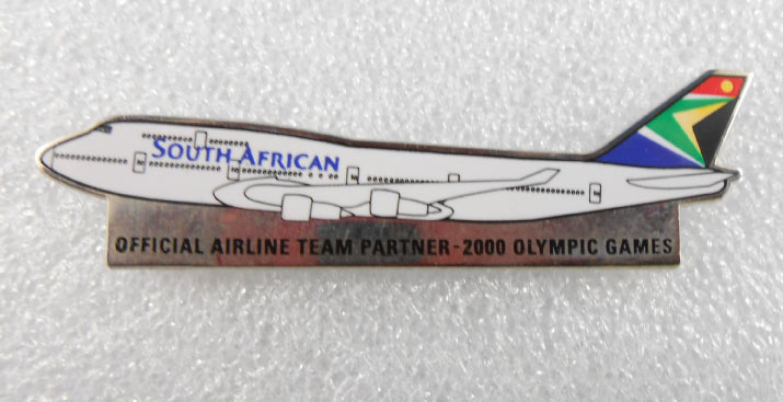 (image for) SYDNEY 2000 OFFICAL AIRLINE TEAM PIN - SOUTH AFRICAN - Click Image to Close