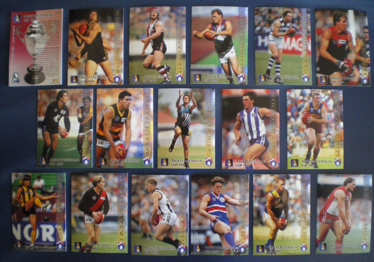 ANSETT AUSTRALIA CUP 1997 AFL CARDS