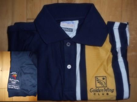 GOLDEN WING CLUB SYDNEY 2000 OLYMPIC GAMES STRIPED POLO