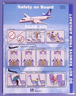 (image for) KENDELL AIRLINES - SAFETY CARD SAAB 340