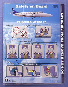 (image for) KENDELL AIRLINES - SAFETY CARD FAIRCHILD METRO 23 - Click Image to Close