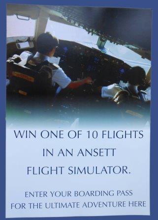 ANSETT AUSTRALIA "Flight Simulator" COMPETITION BACKBOARD